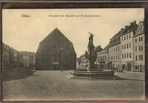 Zittau Neustadt mit Marstall Herkulesbrunnen Kat. Zittau