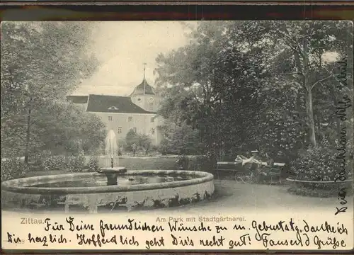 Zittau Park mit Stadtgaertnerei Kat. Zittau