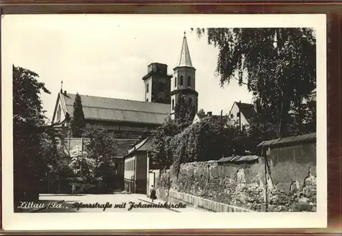 Zittau Pfarrstrasse mit Johnniskirche Kat. Zittau