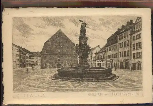 Zittau Neustadt Herkulesbrunnen Kat. Zittau