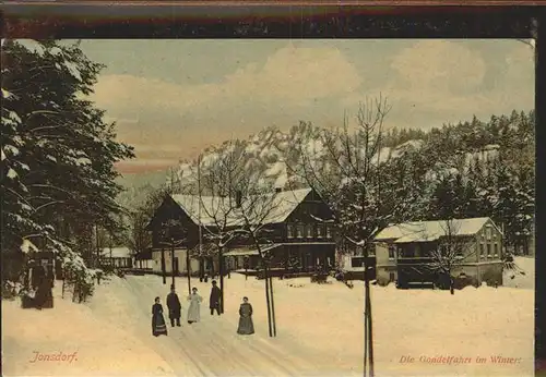 Jonsdorf Gondelfahrt im Winter Kat. Kurort Jonsdorf