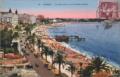 Cannes Alpes Maritimes La Croisette et les Grands Hotels plage Kat. Cannes