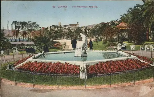 Cannes Alpes Maritimes Les nouveaux jardins fontaine sculpture Kat. Cannes