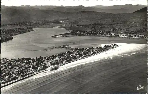 Hendaye Pyrenees Atlantiques Frontiere Franco Espagnole Vue aerienne Kat. Hendaye