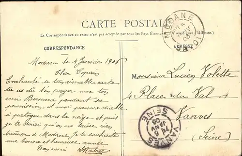 Modane Forts de Lesseillon Stempel auf AK Kat. Modane