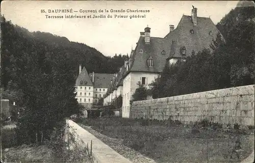 Grande Chartreuse Couvent de la Grande Chartreuse Terrasse interieure Jardin du Prieur Kloster Kat. Saint Pierre de Chartreuse