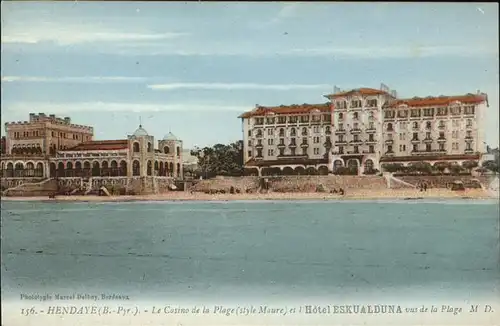 Hendaye Pyrenees Atlantiques Casino de la Plage Hotel Eskualduna Kat. Hendaye