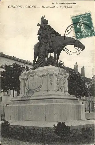 Chalon sur Saone Monument de la Defense Stempel auf AK Kat. Chalon sur Saone