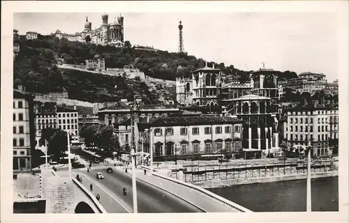 Lyon France Pont Tilsitt et Colline de Fourviere Kat. Lyon