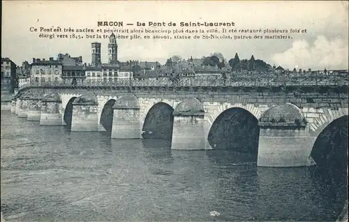 Macon Saone et Loire Pont de Saint Laurent Kat. Macon