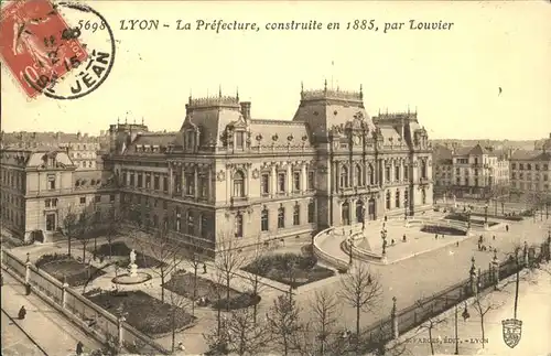 Lyon France La Prefecture constructeur Louvier en 1885 Kat. Lyon