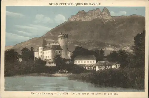 Duingt Lac d Annecy Chateau et les Dents de Lanfont Kat. Duingt