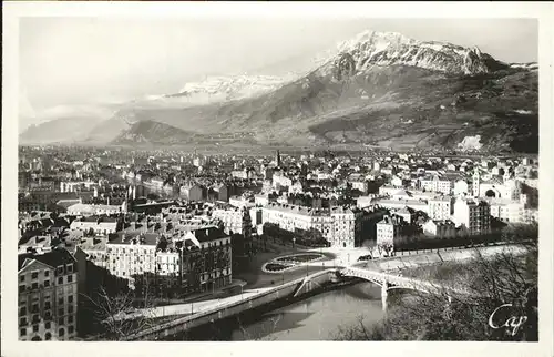 Grenoble Vue generale et le Moucherotte pont Kat. Grenoble