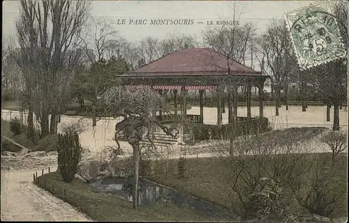 Paris Parc Montsouris Le Kiosque Stempel auf AK Kat. Paris