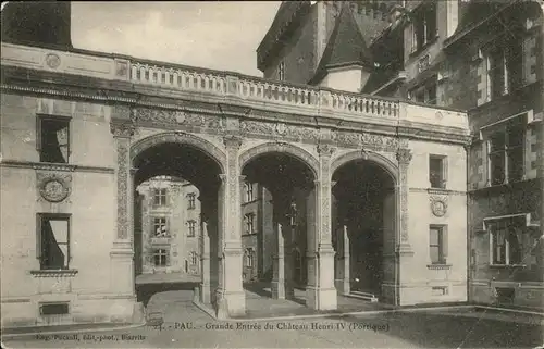 Pau Grande Entree du Chateau Henri IV Schloss Kat. Pau