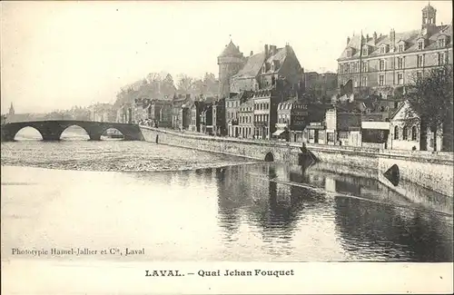 Laval Mayenne Quai Jehan Fouquet pont Kat. Laval