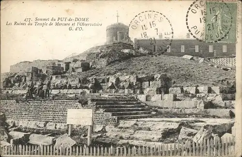 Orcines Ruines du Temple de Mercure et l Observatoire Stempel auf AK Kat. Orcines