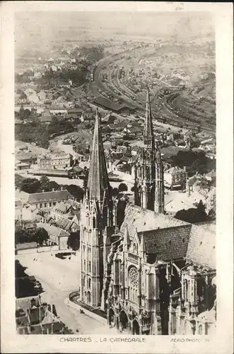 Chartres Eure et Loir Cathedrale vue aerienne Kat. Chartres