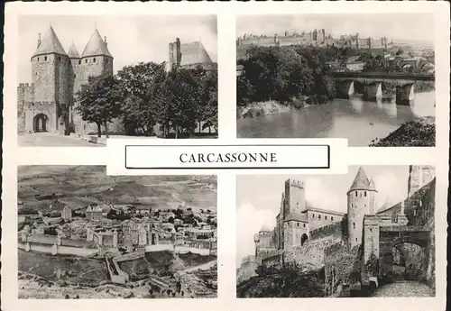 Carcassonne Chateau Comtal et Port d Aude pont Kat. Carcassonne