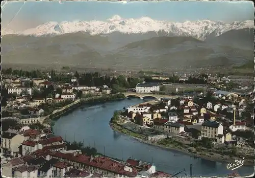Grenoble La Tronche Ile Verte Isere et la Chaine de Belledonne Alpes Francaises pont Kat. Grenoble