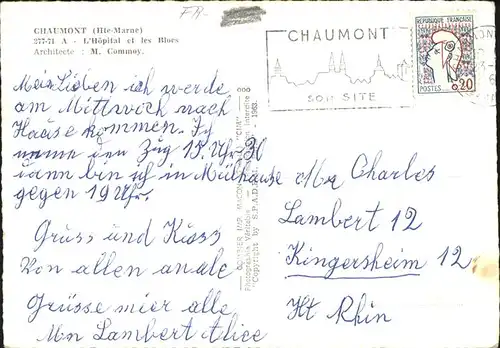 Chaumont Haute Marne Hoptal et les Blocs vue aerienne Kat. Chaumont