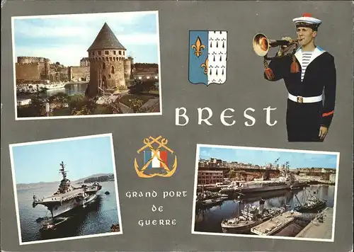 kk20591 Brest Finistere Grand Port de Guerre Tour de la Motte-Tanguy Porte Avions Clemenceau Croiseur Ecole Jeanne d'Arc Arsenal Kategorie. Brest Alte Ansichtskarten