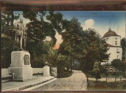 Zittau Stadtgaertnerei Koenig Albert Denkmal Kat. Zittau