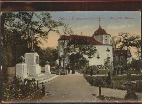 Zittau Stadtgaertnerei Koenig Albert Denkmal Kat. Zittau