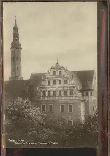 Zittau Klosterkirche historischem Giebel Kat. Zittau