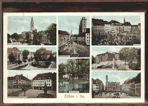 Zittau Johanneskirche Neustadt Markt Bismarckdenkmal Kat. Zittau