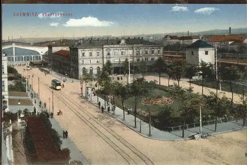 Chemnitz Hauptbahnhof Strassenbahn Kat. Chemnitz