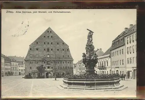 Zittau Altes Salzhaus Marstall Herkulesbrunnen Kat. Zittau