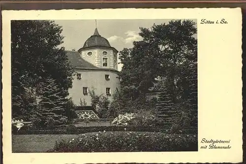 Zittau Stadtgaertnerei Blumenuhr Kat. Zittau