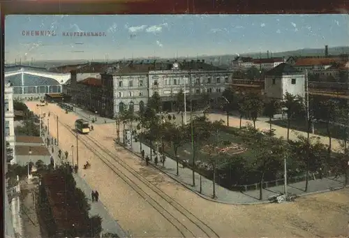 Chemnitz Hauptbahnhof Strassenbahn Kat. Chemnitz