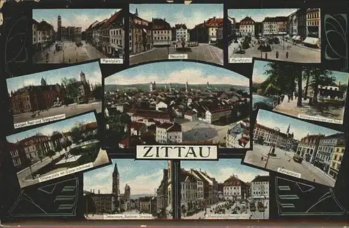Zittau Rathausplatz Marktplatz Neustadt Kaiserl. Post Telegraphenamt Kat. Zittau