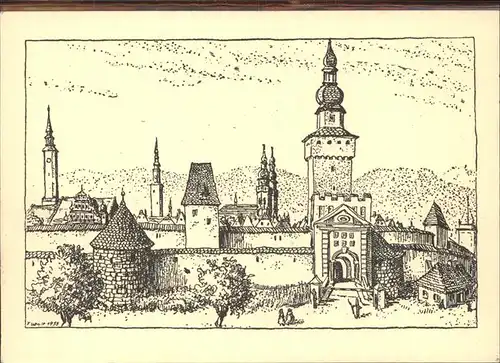 Zittau 700 Jahr Feier Bautzner Tor vor Zerstoerung Kat. Zittau