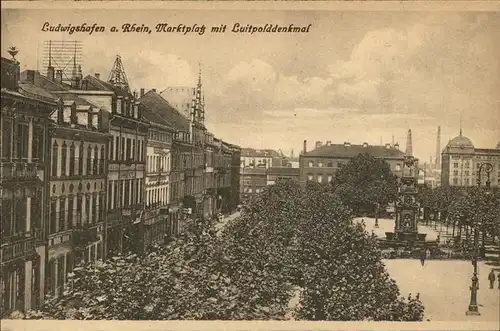 Ludwigshafen Rhein Marktplatz Luitpolddenkmal Kat. Ludwigshafen am Rhein