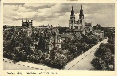 Landau Pfalz Schloesschen Kath. Kirche Kat. Landau in der Pfalz