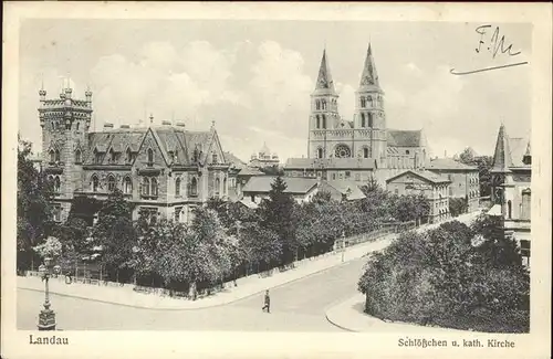 Landau Pfalz Schloesschen kath. Kirche Kat. Landau in der Pfalz