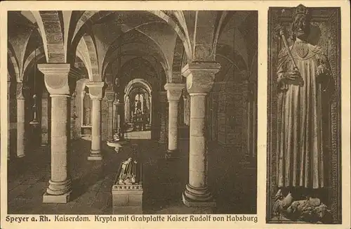 Speyer Rhein Krypta Grabplatte Kaiser Rudolf v. Habsburg Kat. Speyer