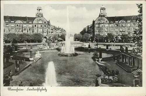 Mannheim Friedrichsplatz Springbrunnen Kat. Mannheim