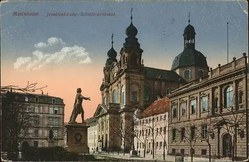 Mannheim Jesutenkirche Schillerdenkmal Kat. Mannheim