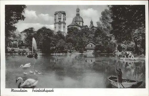 Mannheim Friedrichspark Schwaene Kat. Mannheim