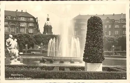 Mannheim Friedrichsplatz Springbrunnen Kat. Mannheim