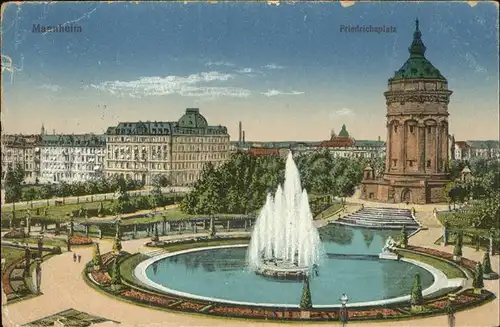 Mannheim Friedrichsplatz Springbrunnen Kat. Mannheim