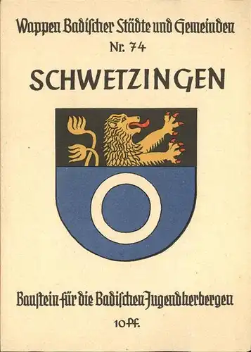 Schwetzingen Wappen Badischer Staedte Nr. 74 Kat. Schwetzingen