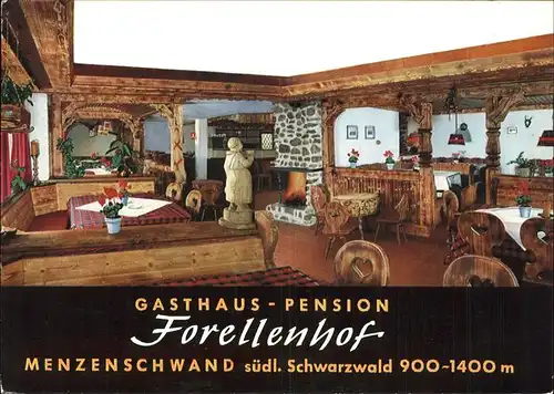Menzenschwand Forellenhof Gasthaus Pension Kat. St. Blasien