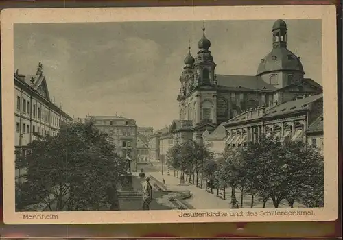 Mannheim Jesuitenkirche Schillerdenkmal Kat. Mannheim