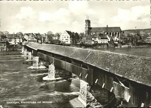 Bad Saeckingen Rheinbruecke Muenster Kat. Bad Saeckingen