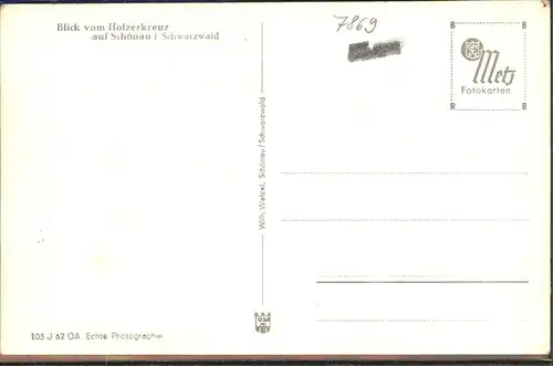 Schoenau Schwarzwald Holzerkreuz Kat. Schoenau im Schwarzwald